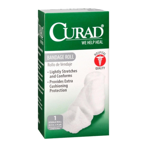 Curad Bandage Roll 4.5 Inches by 4.1 Yards for Secure Wrapping, 1 Ea Curad Bandage Roll 4.5 Inches by 4.1 Yards for Secure Wrapping, 1 Ea