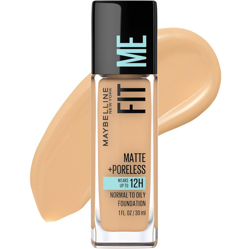 Maybelline Fit Me Matte + Poreless Liquid Foundation Makeup, Rich Tan - 1 fl oz