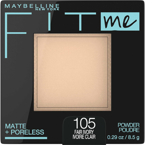 Maybelline Fit Me Matte + Poreless Pressed Face Powder Makeup, 105 Fair Ivory - 0.29oz