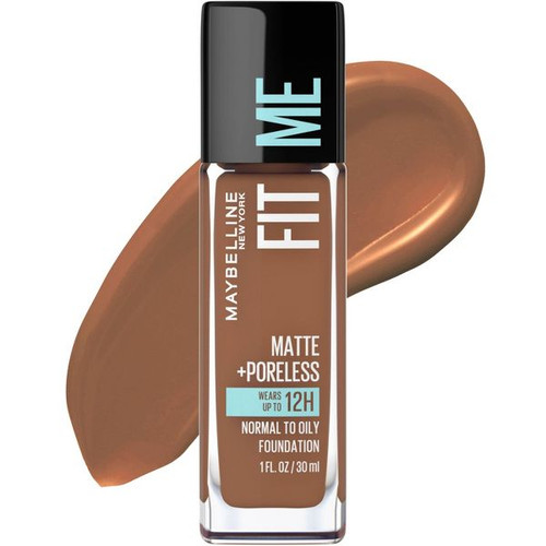 Maybelline Fit Me Matte + Poreless Liquid Foundation Makeup, Truffle - 1 fl oz