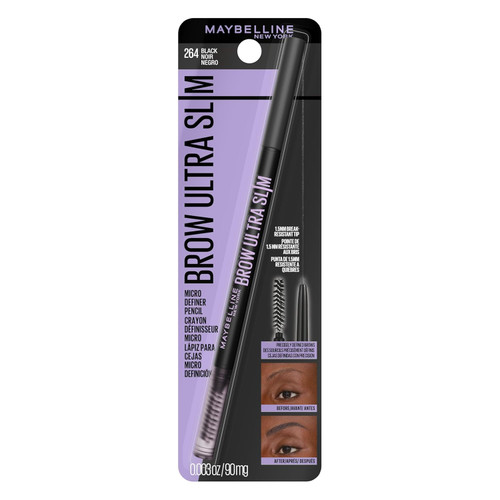 Maybelline Express Brow Express Brow Ultra Slim Pencil Eyebrow Makeup, Precision Tip, Black - 0.003 oz