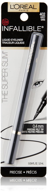 L'ORÉAL PARIS Infallible Super Slim Long-Lasting Liquid Eyeliner, 402 Gray - 0.034 fl oz