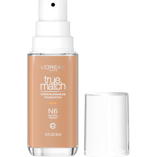 L'Oreal Paris True Match Super-Blendable Foundation medium coverage, N6, Medium - 1 fl oz