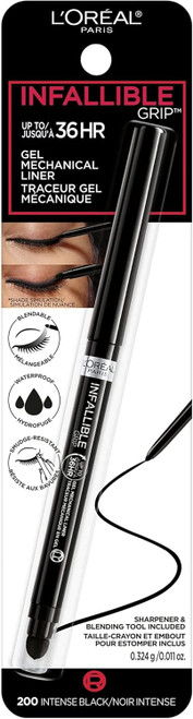 L'ORÉAL PARIS Infallible Grip Mechanical Gel Makeup Eyeliner, 200 Intense Black - 0.11 oz