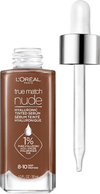 L'Oreal Paris True Match Nude Hyaluronic Tinted Serum Hydrates All-In-1, Deep 8-10 - 1 oz