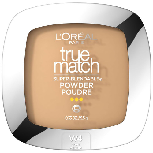 L'ORÉAL PARIS True Match Super-Blendable Oil Free Makeup Powder, W4 Light Medium - 0.33 oz