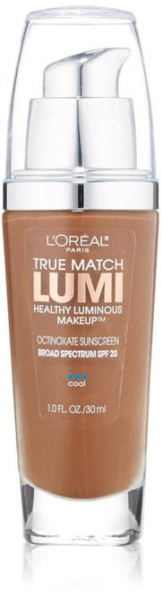 L'Oreal Paris True Match Lumi Healthy Luminous Makeup Medium Coverage, C7-8 Nut Brown/Cocoa - 1 fl oz