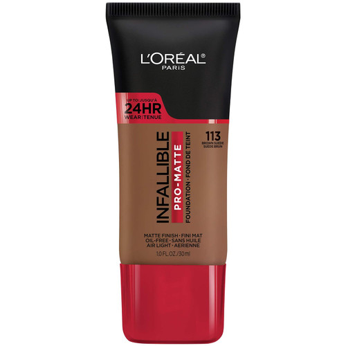 L'Oreal Paris Infallible Pro-Matte Blendable Foundation, Oil Free, 113 Brown Suede - 1 fl oz