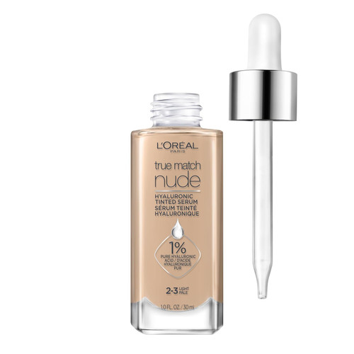 L'Oreal Paris True Match Nude Hyaluronic Tinted Serum Hydrates All-In-1, Light 2-3 - 1 fl oz