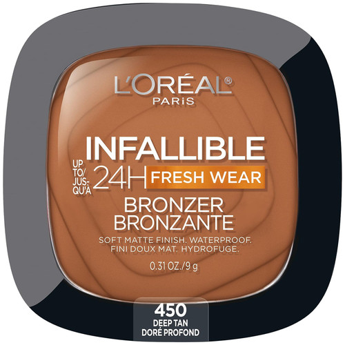 L'ORÉAL PARIS Infallible Up to 24H Fresh Wear Soft Matte Bronzer, 450 Deep Tan - 0.31 oz