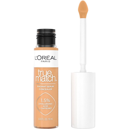 L'ORÉAL PARIS True Match Radiant Serum Concealer with Hyaluronic Acid, W7 Medium Deep - 0.33 fl oz