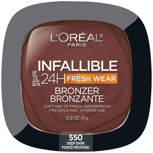 L'ORÉAL PARIS Infallible Up to 24H Fresh Wear Soft Matte Bronzer, 550 Deep Dark - 0.31 oz