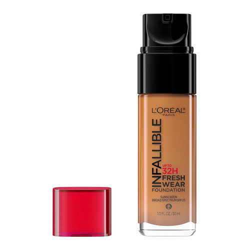 L'Oreal Paris Infallible 24 Hour Fresh Wear Foundation, Lightweight, Hazelnut - 1 fl oz