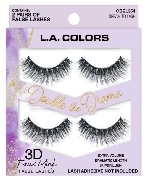 L.A. Colors Double the Drama False Eyelashes Dream To Lash - 1 Ct