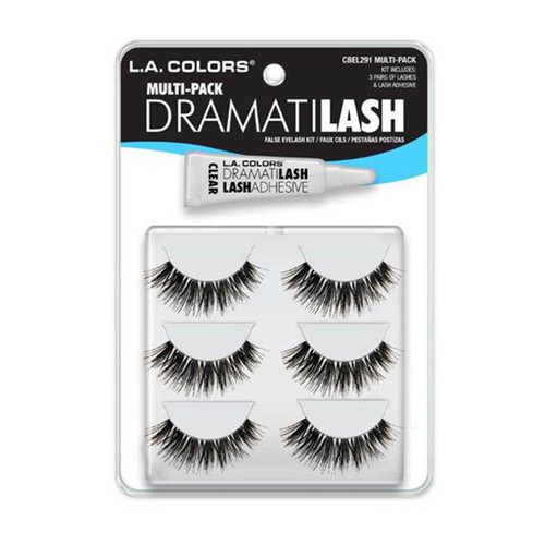L.A. Colors DaramatiLash Multipack & Adhesive - 3 Pair