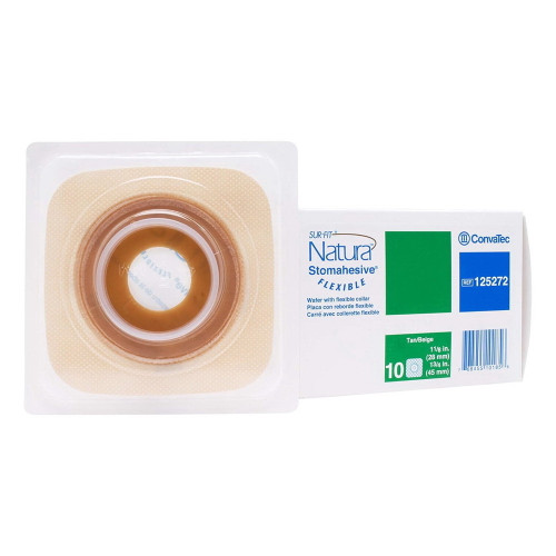 Convatec Surfit Natura Colostomy Barrier - Precut, Tan Tape - 10 Count Convatec Surfit Natura Colostomy Barrier - Precut, Tan Tape - 10 Count