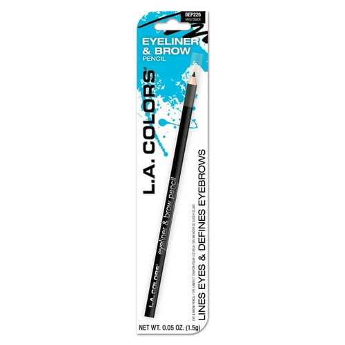 L.A. Colors 7 Eyeliner & Brow Pencil Very Black - 1 Ct