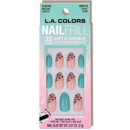 L.A. COLORS Nail Frill Artificial Nail Tip Roarsome - 1 Ct