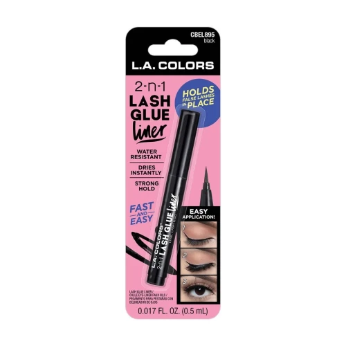 L.A. Colors 2-n-1 Lash Glue Liner, Black - 1 Ct