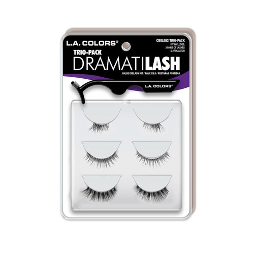 L.A. Colors Eye Lash Kit Multipack 3 Pairs with Applicator - 1 Pack