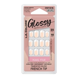 L.A. Colors Classy Nail Tips Timeless Nude French - 25 pcs