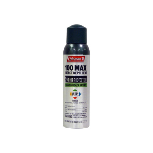 Coleman 100% Maximum Deet Insect Repellent Continuous Spray, 4 Oz