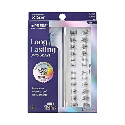 KISS imPRESS Falsies Long Lasting Self Adhesive Lashes Demi Edgy - 1 Ct
