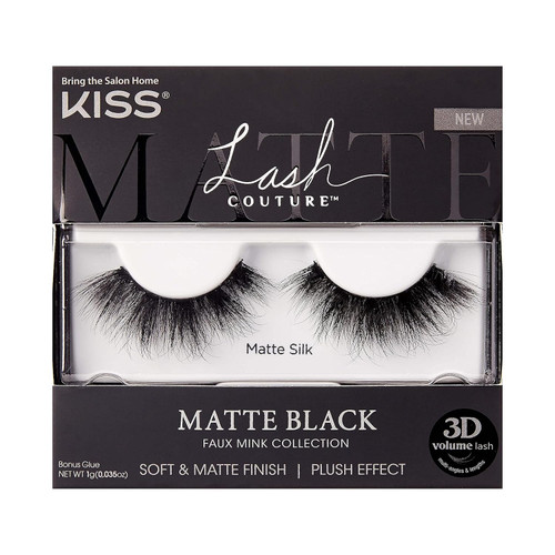 KISS Lash Couture 3D Faux Mink Lashes Matte Black - 1 Ct