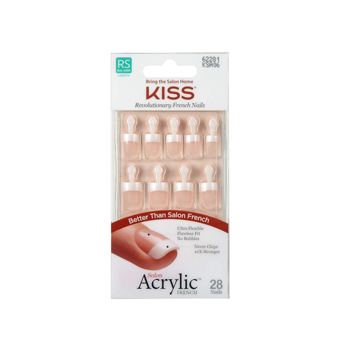 KISS Salon Acrylic French Color Fake Nails Pet Peeve - 1 Ct