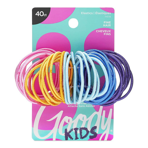 Goody Ouchless Assorted Color Elastic Fabric Hair Tie Polytail Holder - 40 Ct