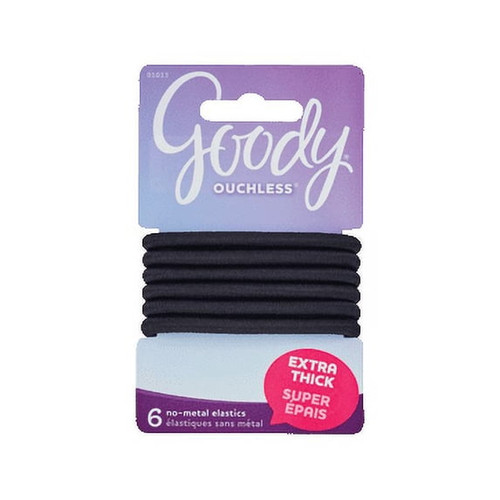 Goody Women's Ouchless Jumbo Thick Elastics Black - 6 Ct