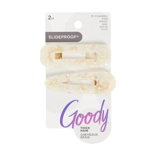 Goody Slideproof Resin Hinge Hair Clips Cream - 2 Ct