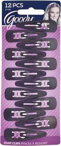 Goody WoMens Classics Contour Clips, Black - 12 Ct