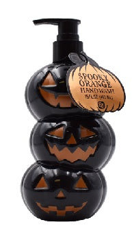 SJ Creations Fall, Halloween Black Stacked Jack-o-Lantern Hand Wash, Spooky Orange - 15 fl oz