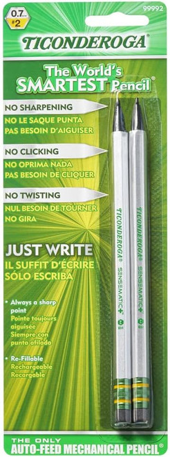 Ticonderoga Sensematic Mechanical Pencil Silver - 2 Ct