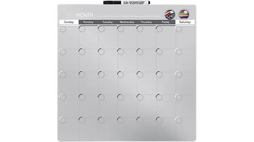 Quartet Frameless Magnetic Dry Erase Calendar Tile, 14 x 14