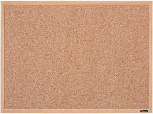 Quartet Cork Bulletin Board  17  x 23   Oak Finish Frame - 1 Ct