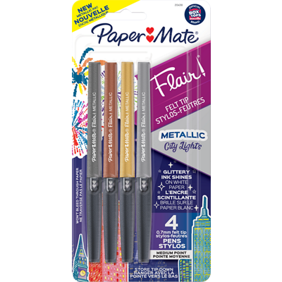 Paper Mate Flair Felt Medium Tip Set Metallic City Lights - 4 count