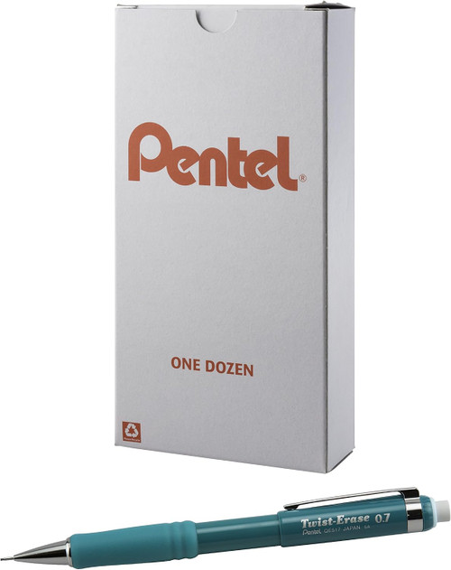 Pentel Twist-Erase III Mechanical Pencil, (0.7mm), Turquoise Barrel - Pack