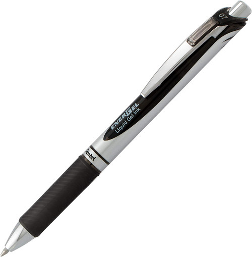 Pentel EnerGel RTX Retractable Liquid Gel Pen, (0.7mm) Metal Tip, Medium Line, Black Ink - 1 Pack