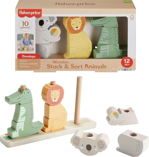 Fisher-Price Wooden Stack & Sort Animals - 1 Pack
