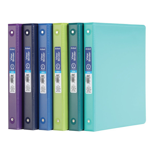 Oxford 1 Round Ring View Binder Peacock Assortment