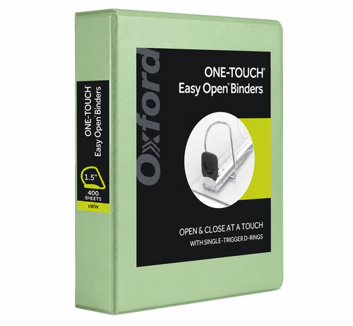 Oxford 1.5-Inch One-Touch Easy Open Binders Assorted Natural Pastels