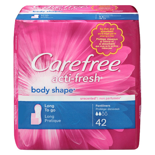 Carefree Acti-Fresh Body Shape Long To Go Pantiliner, Unscented 42 Ea