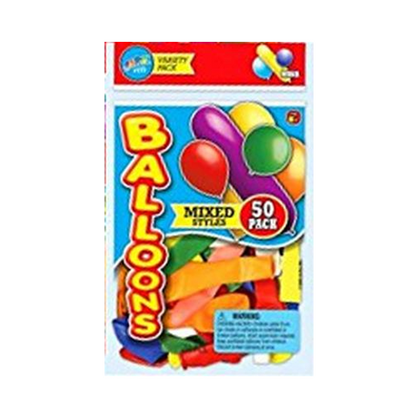 Ja-Ru Big Mixed Balloons for Parties Assorted - 50 Ea