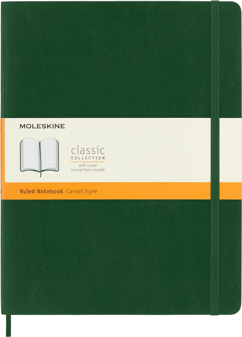 Moleskine Extra Large Ruled Softcover Notebook Myrtle Green - 192 Pages