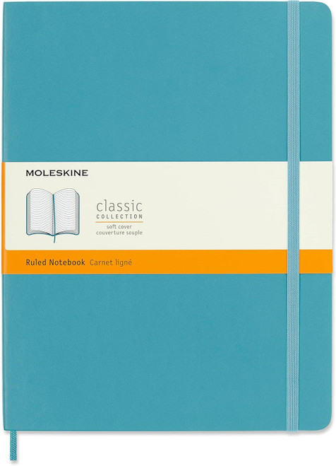 Moleskine Reef Blue Notebook Extra Large Ruled Softcover - 192 Pages