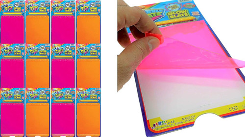 JA-RU Neon Scribble Slate Teach Slate - 12 Ct