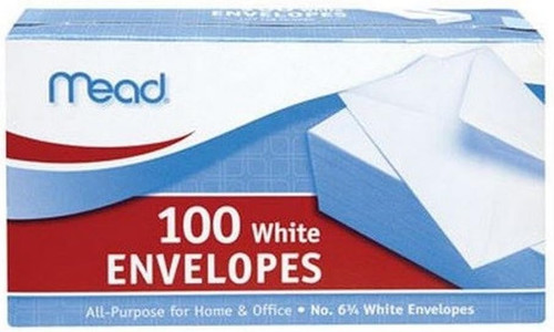Mead #6 White Envelopes, 3 5/8 x 6 1/2 - 100 ct