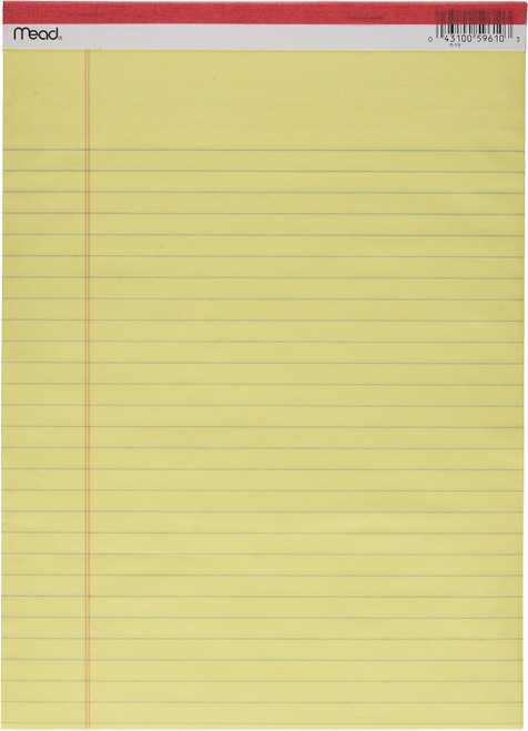 Mead 8.5 x 11 Legal Pad Canary - 1 Ct